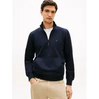 Tommy Hilfiger Sudadera 'Flag Embroidery Quarter-zip' navy