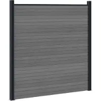 vidaXL : Juego de jardín de 180 x 186 cm, fabricado en WPC y aluminio, color gris