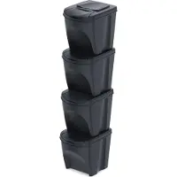 Keden Contenedores De Reciclaje Apilables 39x29x51 Cm 4 Unidades
