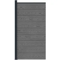 vidaXL , elemento para valla, 95 x 186 cm, compuesto de madera y plástico (WPC) y aluminio, color gris