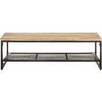 Syfax Mesa de centro de madera maciza de mango 110x60x35 cm