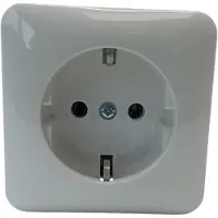 Gira Enchufe SCHUKO 444013, modelo AP, con placa de montaje, color blanco puro