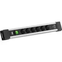Bachmann CONNECTUS 6xCEE7/3, 1 interruptor, 1x USB-C/C, 45W, longitud 2,0m, CEE7/7, color gris