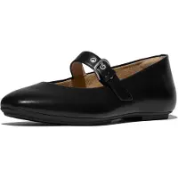 FitFlop para mujer. E3D-090 Bailarinas de Piel Delicato negro (38), Plano, Hebilla, Casual, outlet 2026.