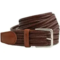 Gant para hombre. 9940161 Cinturón de Piel elástico trenzado marrón (90 cm), Casual, Clásico, outlet 2026.