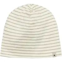 Huttelihut - Kid's Beanie Stripe Rib - Gorro size 54 cm - 6-8 Years, beige/blanco