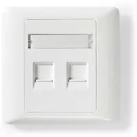 Nedis Placa frontal Keystone para red | Placa frontal RJ45 | 2 puertos | ABS | Blanco | Caja