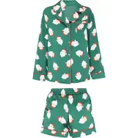 Mymo Pijama de pantalón corto piel / esmeralda / rojo / blanco