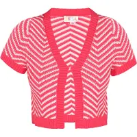 IZIA Cárdigan fucsia / blanco