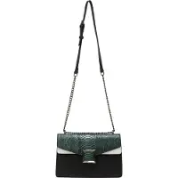 Faina Bolso de hombro verde oscuro / negro / blanco