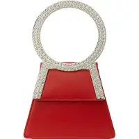 Faina Bolso de mano rojo / plata / transparente