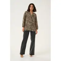 Kaffe Blusa 'Kamilia' beige oscuro / negro