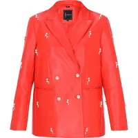 Faina Blazer rojo vivo / blanco perla