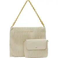 Faina Bolso de hombro beige / oro
