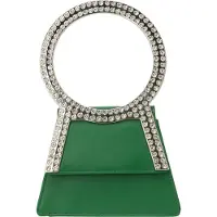 Faina Bolso de noche verde / plata / transparente