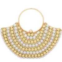 Faina Bolso de noche 'Minaudière' beige / oro