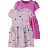 Name it Vestido 'NMFVivia' verde / rosa pastel / rosa claro / rojo vino