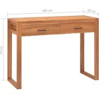 vidaXL Escritorio con 2 cajones, 100x40x75 cm, madera de teca