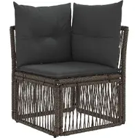 vidaXL Juego de sofás de jardín, 9 piezas, gris y gris oscuro, tejido de polirattan