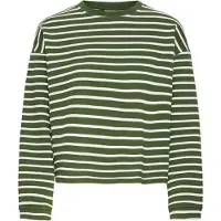 Ichi Sudadera 'BASMA' verde oscuro / blanco