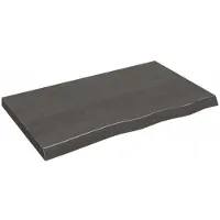 Syfax Encimera de baño madera tratada marrón oscuro 100x60x(2-6) cm