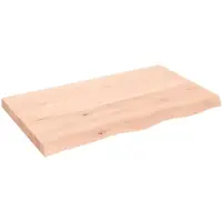 Syfax Encimera de baño madera maciza sin tratar 100x60x(2-6) cm