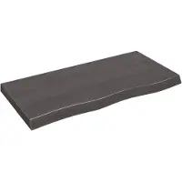 Syfax Encimera de baño madera tratada marrón oscuro 100x50x(2-6) cm