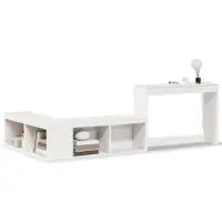Syfax Mueble con escritorio madera maciza pino blanco 232x112x75 cm