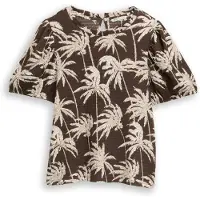 Tom Tailor DENIM Blusa marfil / marrón oscuro
