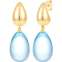 Yokoamii Pendientes aqua / dorado