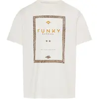 Funky Buddha Camiseta beige claro / marrón oscuro / azafrán