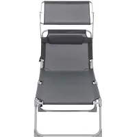 Markenlos Silla de jardín portátil - Color gris roble - 71 x 200 x 38 cm