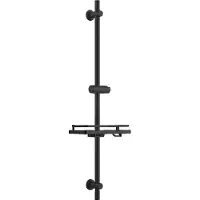 Görbach JOHO Barra de Ducha 100 cm Acero Inoxidable con Estante, Soporte de Alcachofa y Soportes de pared Adaptarse a los orificios existentes,