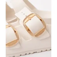Birkenstock para mujer. 1029651 Sandalias Arizona Big Buckle EVA (Ajuste Estrecho) blanco (39), Plano, Hebilla, Beachwear, outle