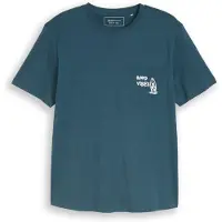 Tom Tailor DENIM Camiseta petróleo / blanco