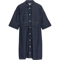 Comma Vestido camisero azul denim
