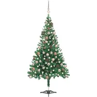The Living Store : Árbol de Navidad artificial, iluminación, adornos esféricos, 120 cm, 230 ramas