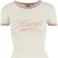 Karl kani Camiseta 'Varsity' beige claro / rosa claro