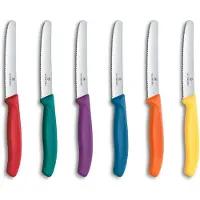 Victorinox Swiss Classic 6.7836.6C1 Tomato &amp; Table Knife, Wavy, Multicolor, set de 6 cuchillos para tomates