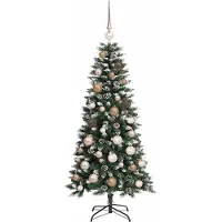 vidaXL Árbol de Navidad artificial, color verde, 120 cm, fabricado con PVC, plástico y acero
