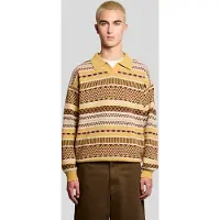 Lyle & Scott Fair Isle Knitted Polo Shirt Brass Talla: M | Jerséis Outlet | Hombre