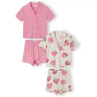 MINOTI Pijama verde / rosa / blanco lana
