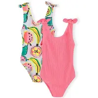 MINOTI Traje de baño amarillo / petróleo / rosa / blanco