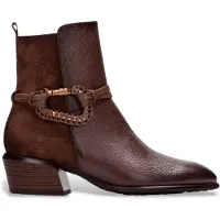 Hispanitas para mujer. PHI254297 Botines de Piel Verona marrón (42), 3 a 5cm, Cremallera, Casual, outlet 2026.