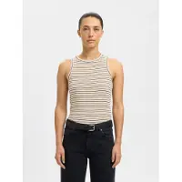 Selected Diseño A Rayas Camiseta De Tirantes Mujeres Beige XS