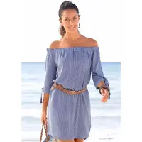 LASCANA Vestido de playa azul oscuro / blanco