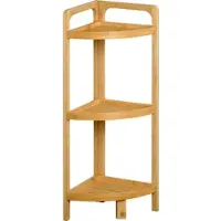 Kesper Estantería de esquina , de bambú, con 3 estantes. Estantería compacta para baño, cocina o pasillo. Dimensiones: 23 x 23 cm. Altura: 70 cm. Color: natural. Modelo: 19439