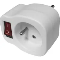 Elgotech Distribuidor de enchufes con interruptor, 1 enchufe con/sin RC-10W