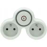 Plastrol Distribuidor de enchufes de dos vías, con/sin interruptor, modelo R-21WS/B, referencia W-72002
