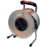 Pce Carrete de cable de 50 metros, 3 x 1,5 mm², grado de protección IP20, para uso en obras